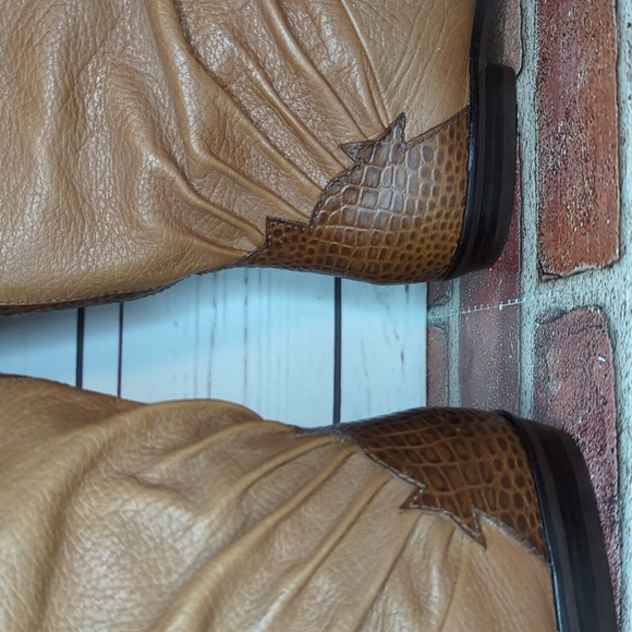 Vintage Etienne Aigner Designer Croc Alligator Leather 80's Women's Boots 8.5 - Picture 6 of 16